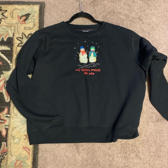 XL Romantic  "My Heart Melts For You" Snowman & Girl Top - Picture 8 of 10